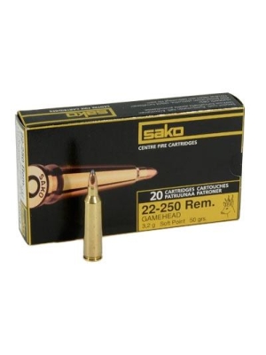 Sako Gamehead 22-250Rem Soft Point 50gr